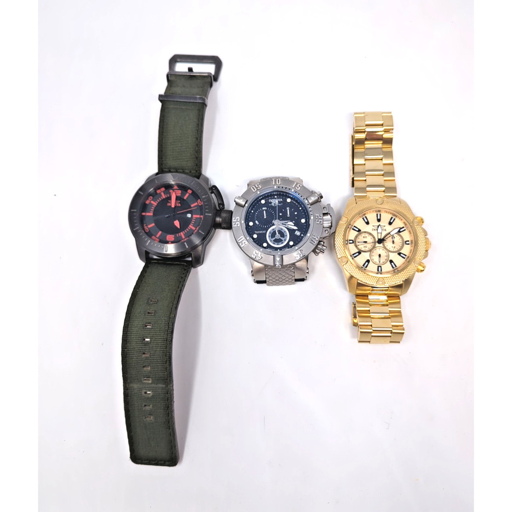 Invicta Corduba 21918 & Pro Diver 22720, 14941 Mens Wristwatches Lot of 3